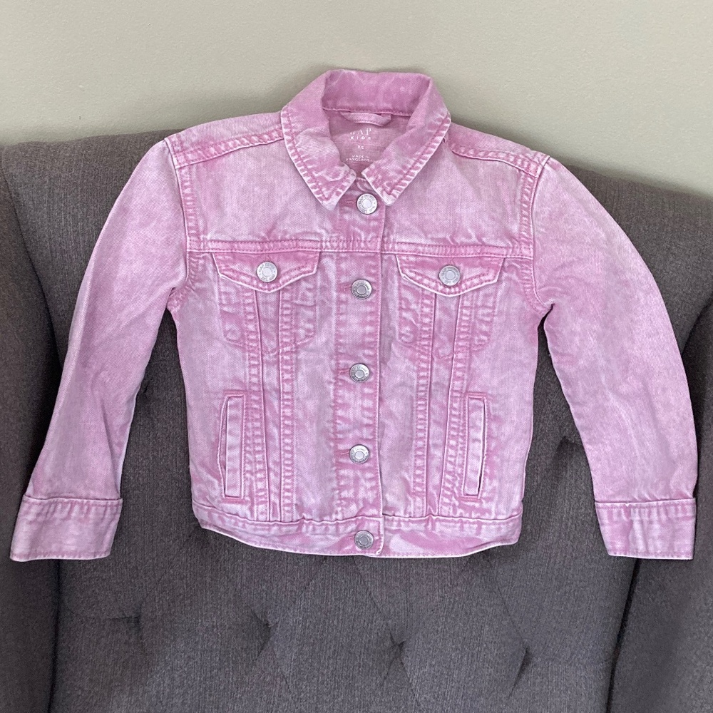 NWOT Gap Kids Pink Denim Jacket XS